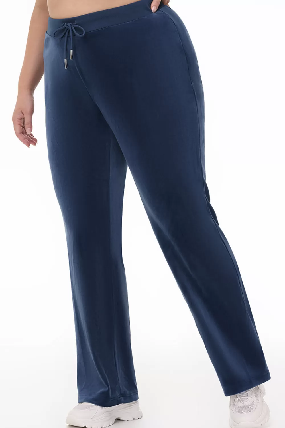 Track Bottoms | Bling Sets-Juicy Couture Plus-Size OG Big Bling Velour Track Pants MidnightSea