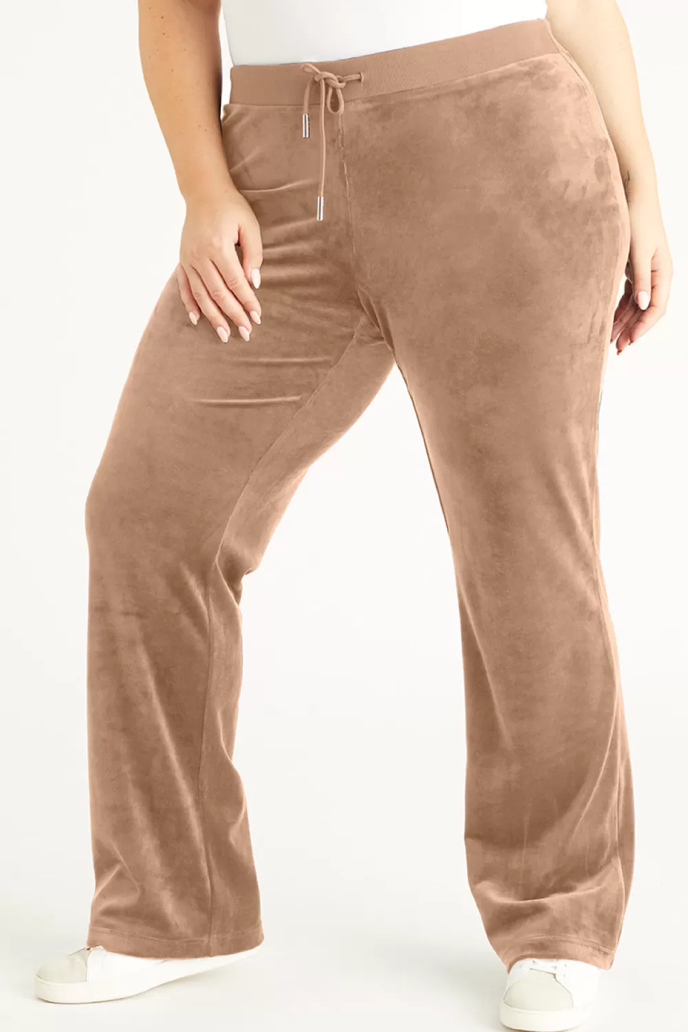 Track Bottoms | Bling Sets-Juicy Couture Plus-Size OG Big Bling Velour Track Pants Pewter