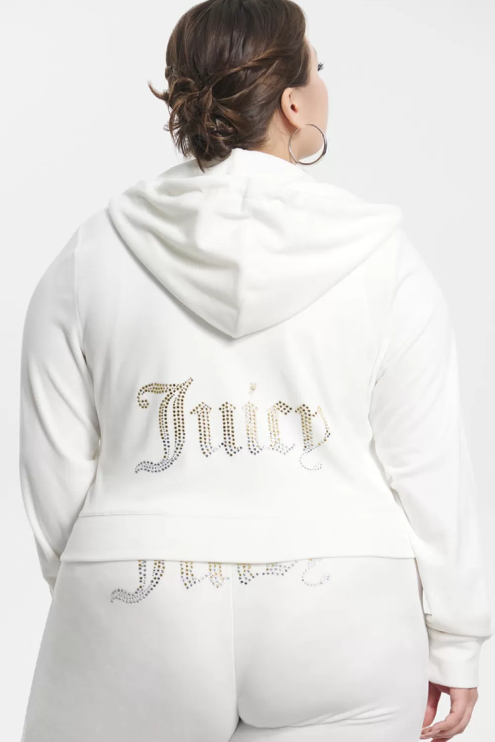 Track Tops | Track Tops-Juicy Couture Plus-Size Ombre Big Bling Velour Hoodie Angel