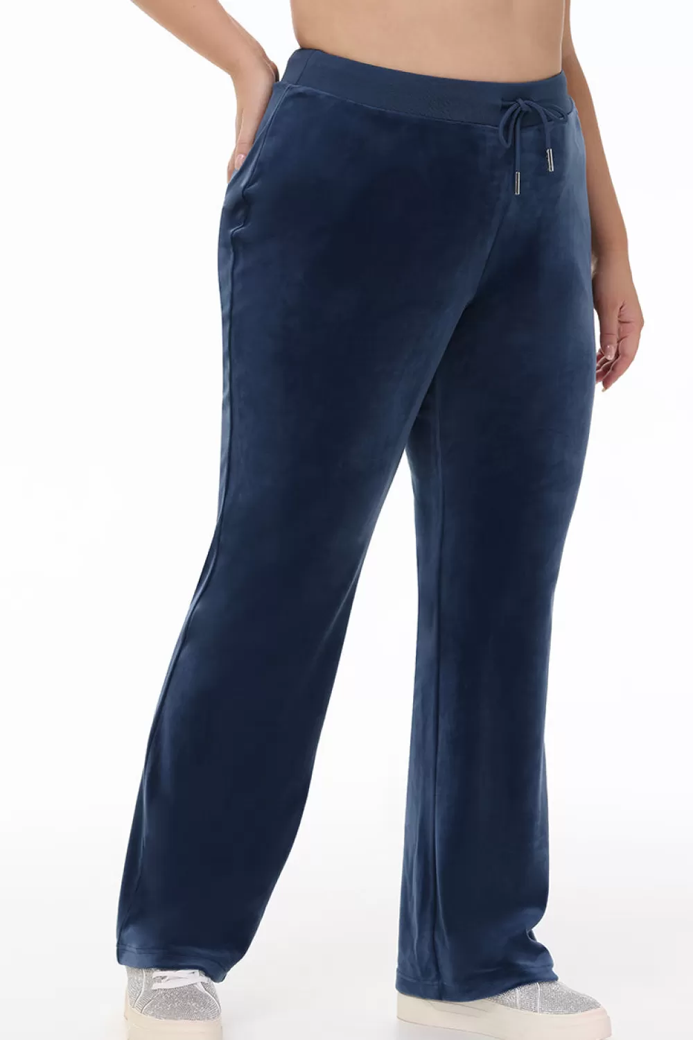 Track Bottoms | Bling Sets-Juicy Couture Plus-Size Ombre Big Bling Velour Track Pants MidnightSea