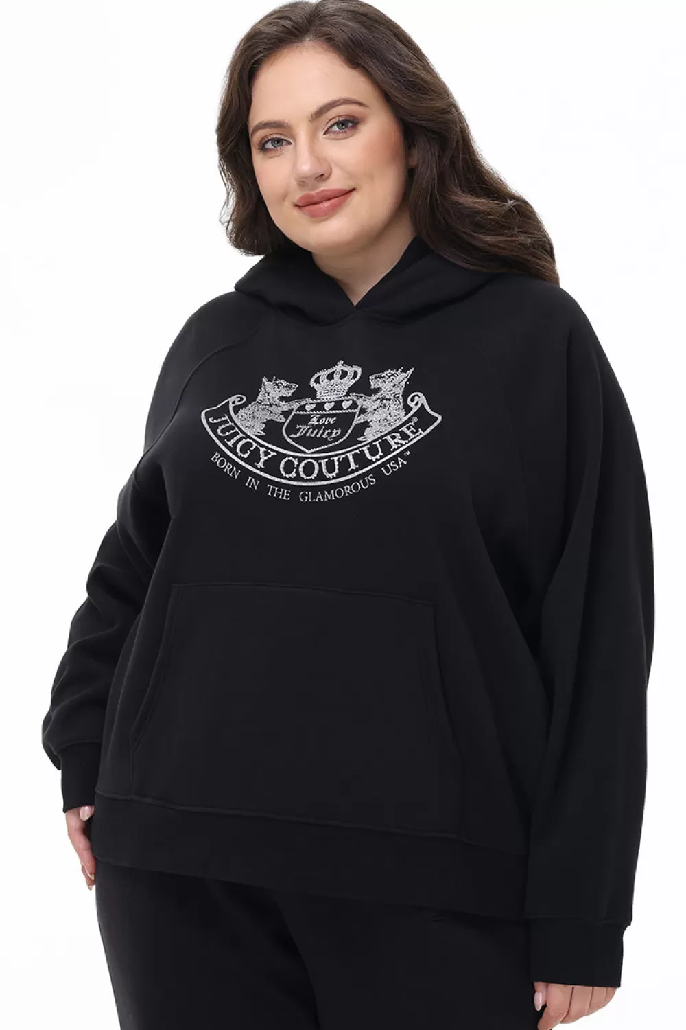 Hoodies & Jackets | Plus-Size-Juicy Couture Plus-Size Oversized Fleece Scottie Dog Hoodie Liquorice