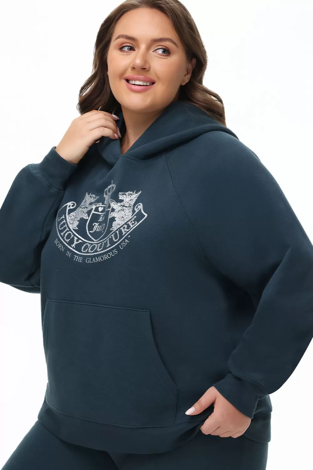 Track Tops | Track Tops-Juicy Couture Plus-Size Oversized Fleece Scottie Dog Hoodie OffTheCoast