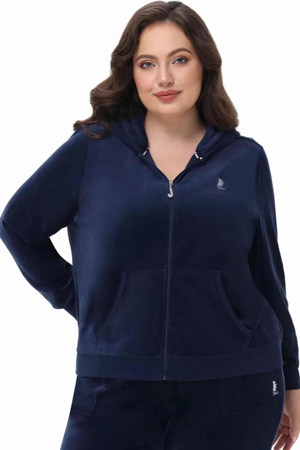 Track Tops | Track Tops-Juicy Couture Plus-Size Scottie Cotton Velour Hoodie RegalBlue