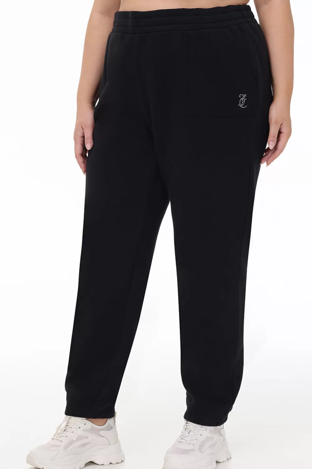 Plus-Size-Juicy Couture Plus-Size Small Bling Fleece Sweatpants Liquorice