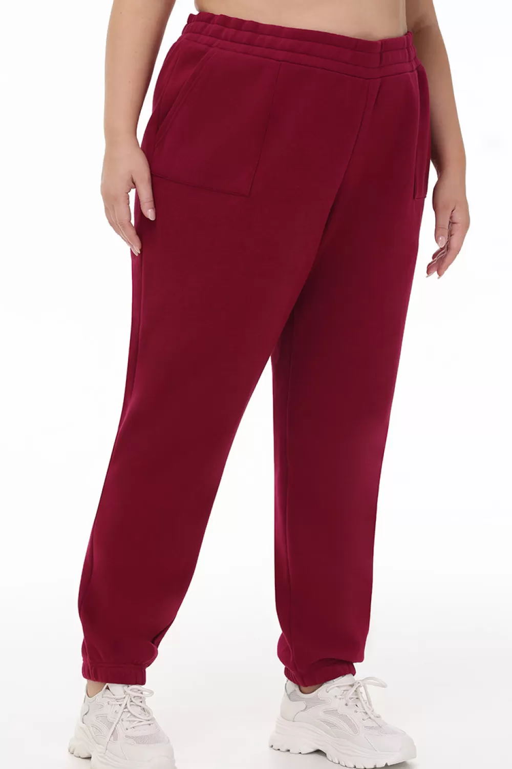 Plus-Size-Juicy Couture Plus-Size Small Bling Fleece Sweatpants DarkCrimson