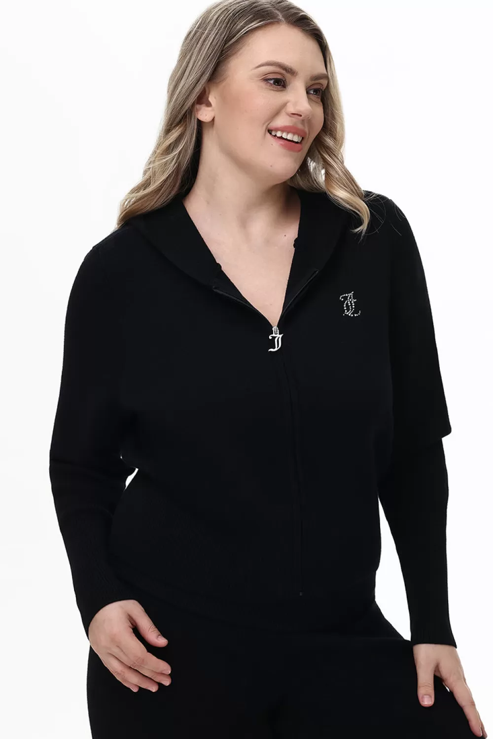 Hoodies & Jackets | Plus-Size-Juicy Couture Plus-Size Small Bling Knit Cropped Jacket Liquorice