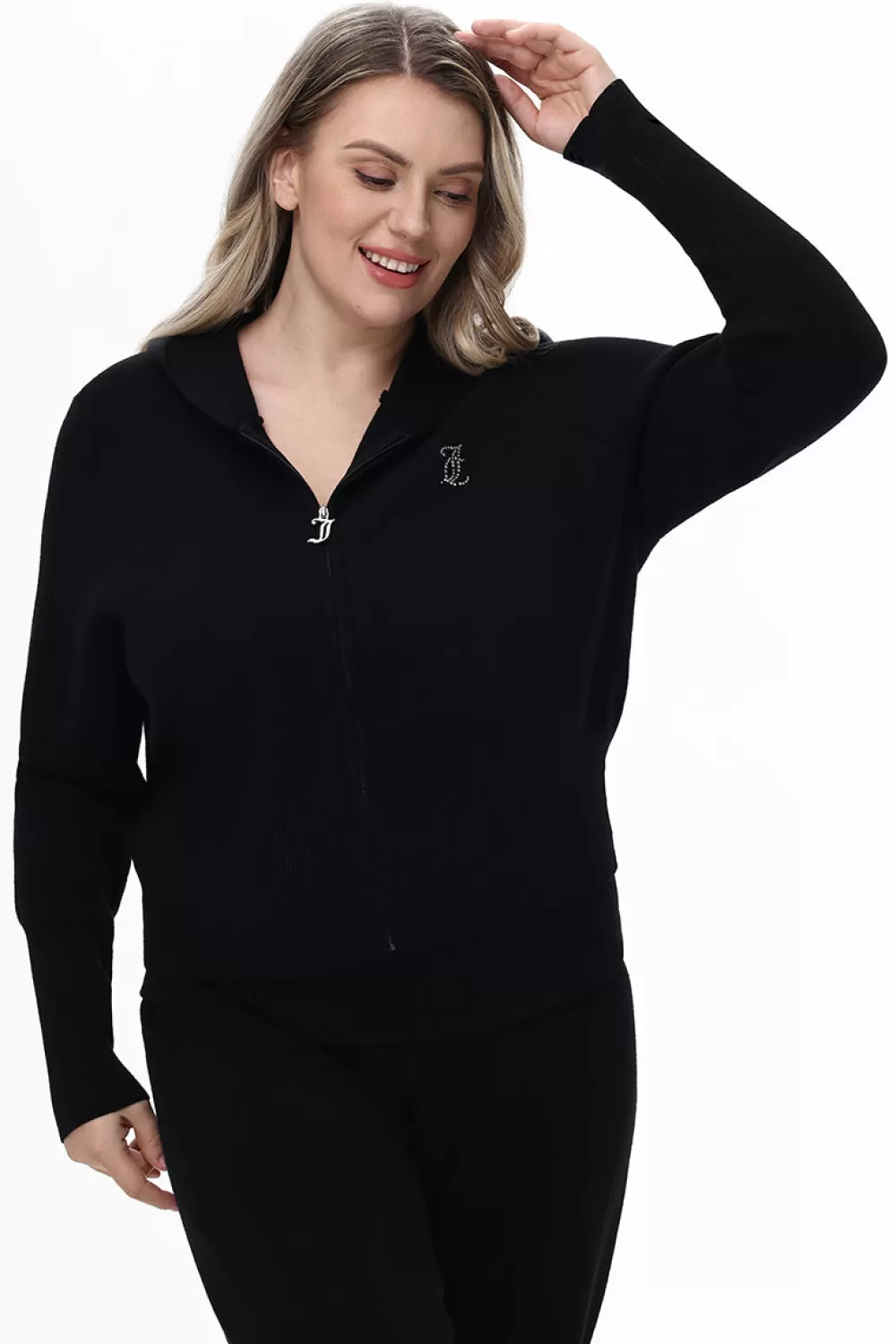 Hoodies & Jackets | Plus-Size-Juicy Couture Plus-Size Small Bling Knit Cropped Jacket Liquorice