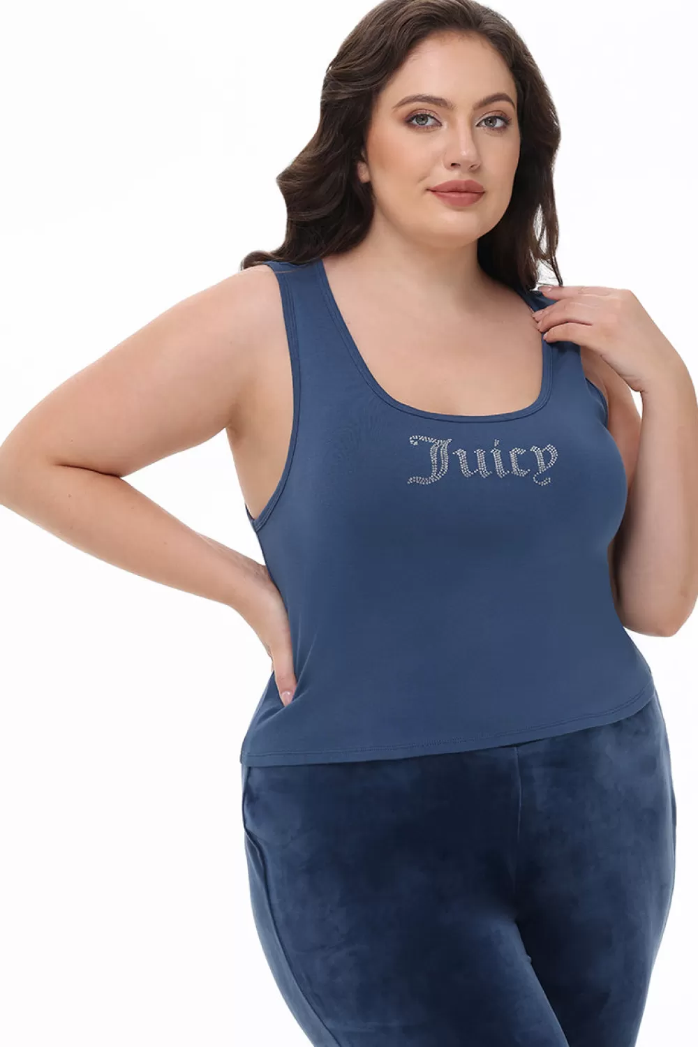 Tees & Tops | Plus-Size-Juicy Couture Plus-Size Small Bling Tank Top MidnightSea