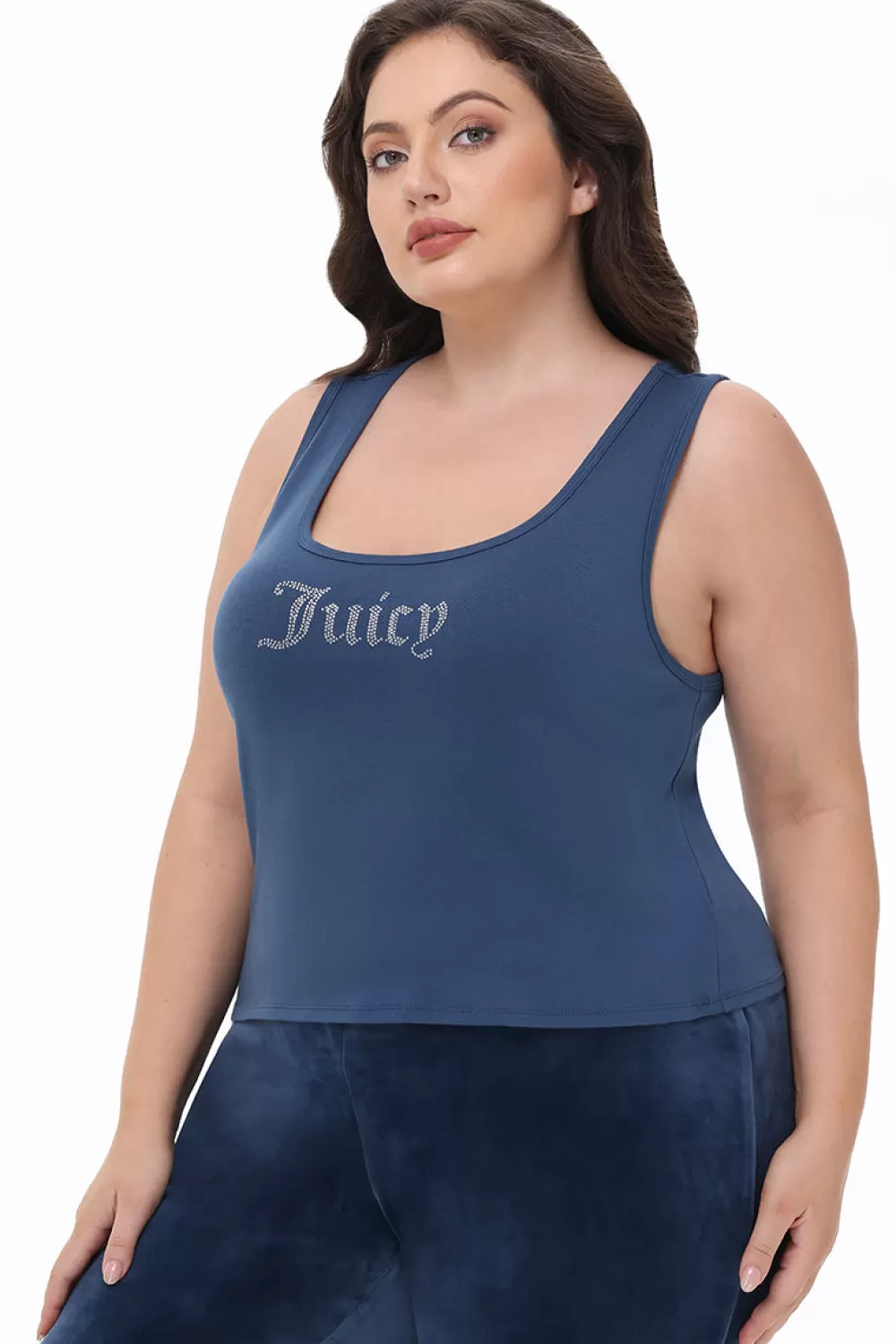 Tees & Tops | Plus-Size-Juicy Couture Plus-Size Small Bling Tank Top MidnightSea