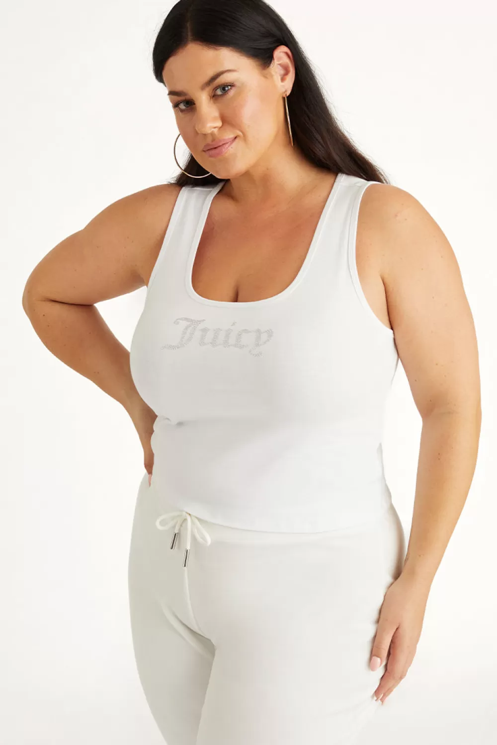 Tees & Tops | Plus-Size-Juicy Couture Plus-Size Small Bling Tank Top BleachedWhite