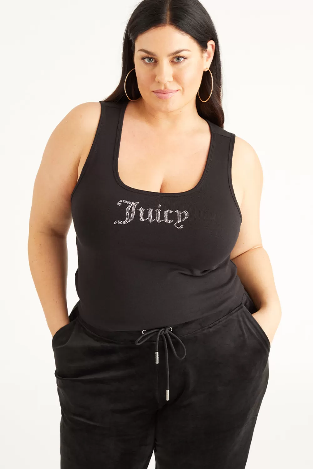 Tees & Tops | Plus-Size-Juicy Couture Plus-Size Small Bling Tank Top Liquorice