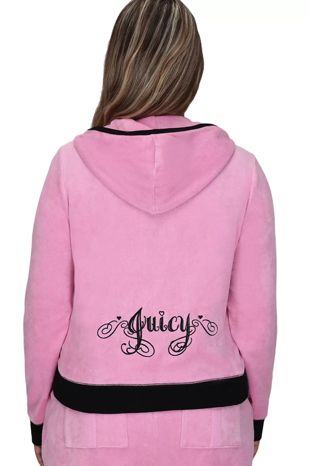 Track Tops | Track Tops-Juicy Couture Plus-Size Sweetheart Cotton Velour Hoodie Fanciful