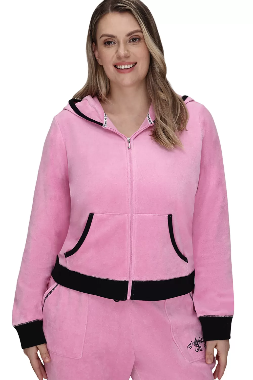 Track Tops | Track Tops-Juicy Couture Plus-Size Sweetheart Cotton Velour Hoodie Fanciful