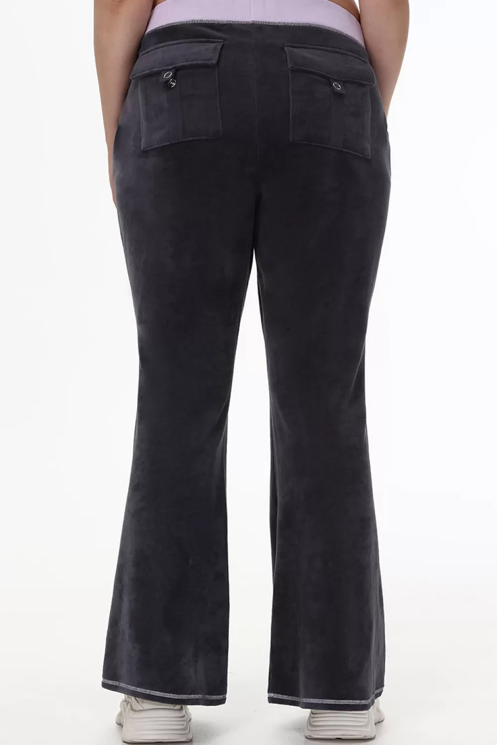 Track Bottoms | Track Pants-Juicy Couture Plus-Size Sweetheart Cotton Velour Track Pants Titanium