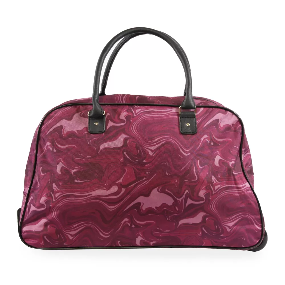 Carry-On Luggage-Juicy Couture Rolling Duffel Bag BurgundyMarble