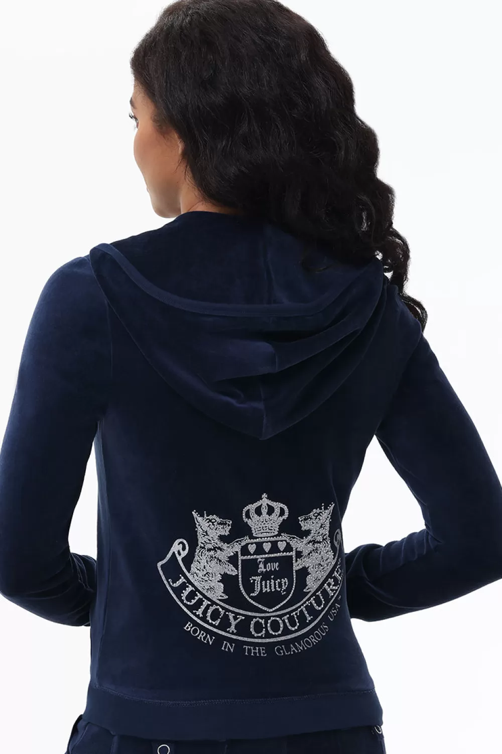 Track Tops | Track Tops-Juicy Couture Scottie Cotton Velour Hoodie RegalBlue