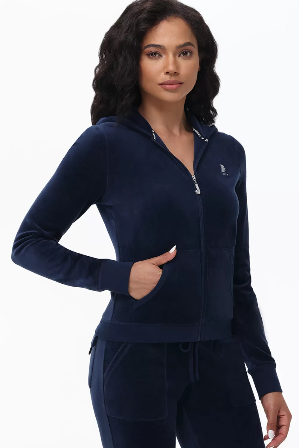 Track Tops | Track Tops-Juicy Couture Scottie Cotton Velour Hoodie RegalBlue