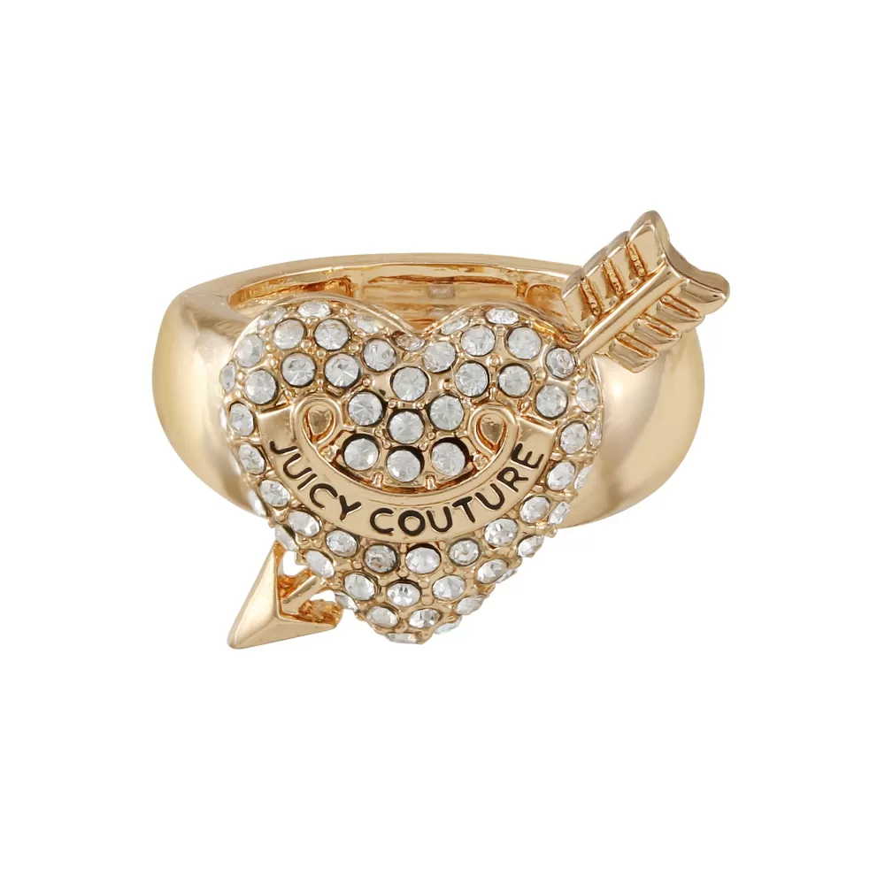 Rings-Juicy Couture Shimmering Heart Ring Gold