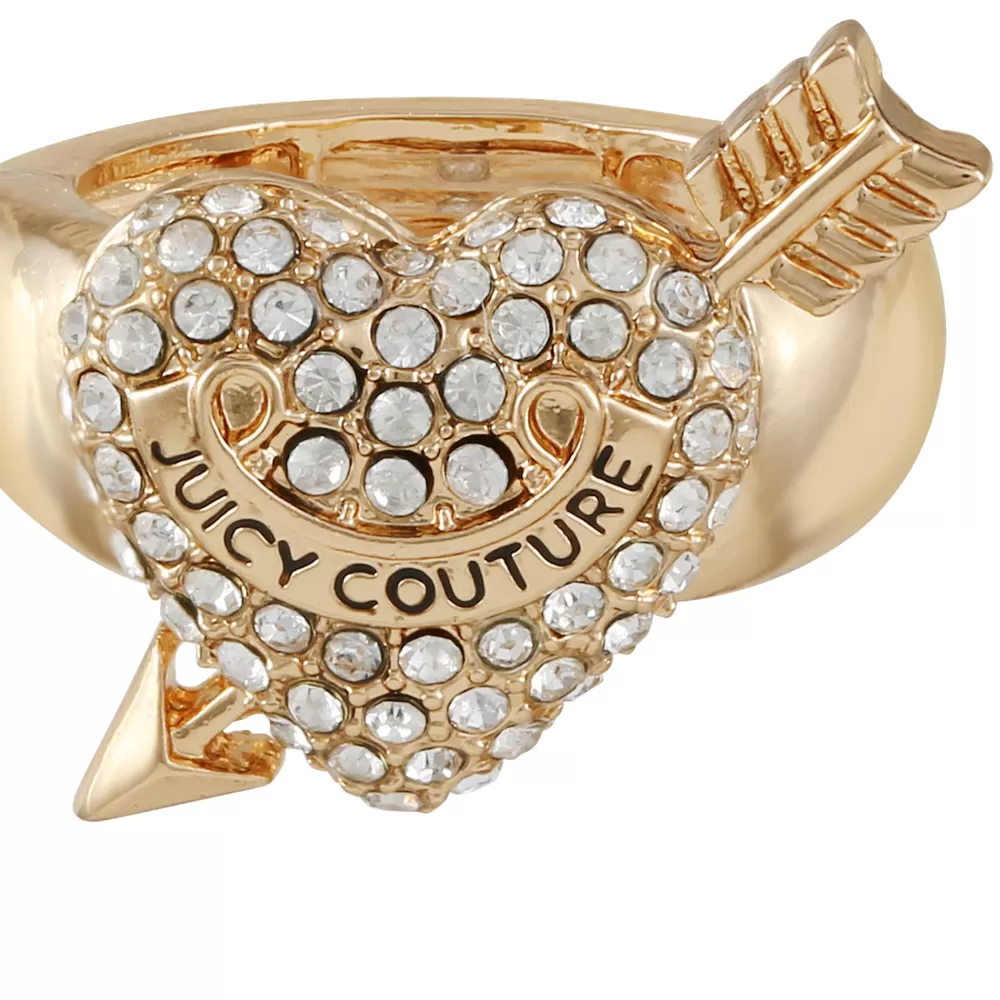 Rings-Juicy Couture Shimmering Heart Ring Gold