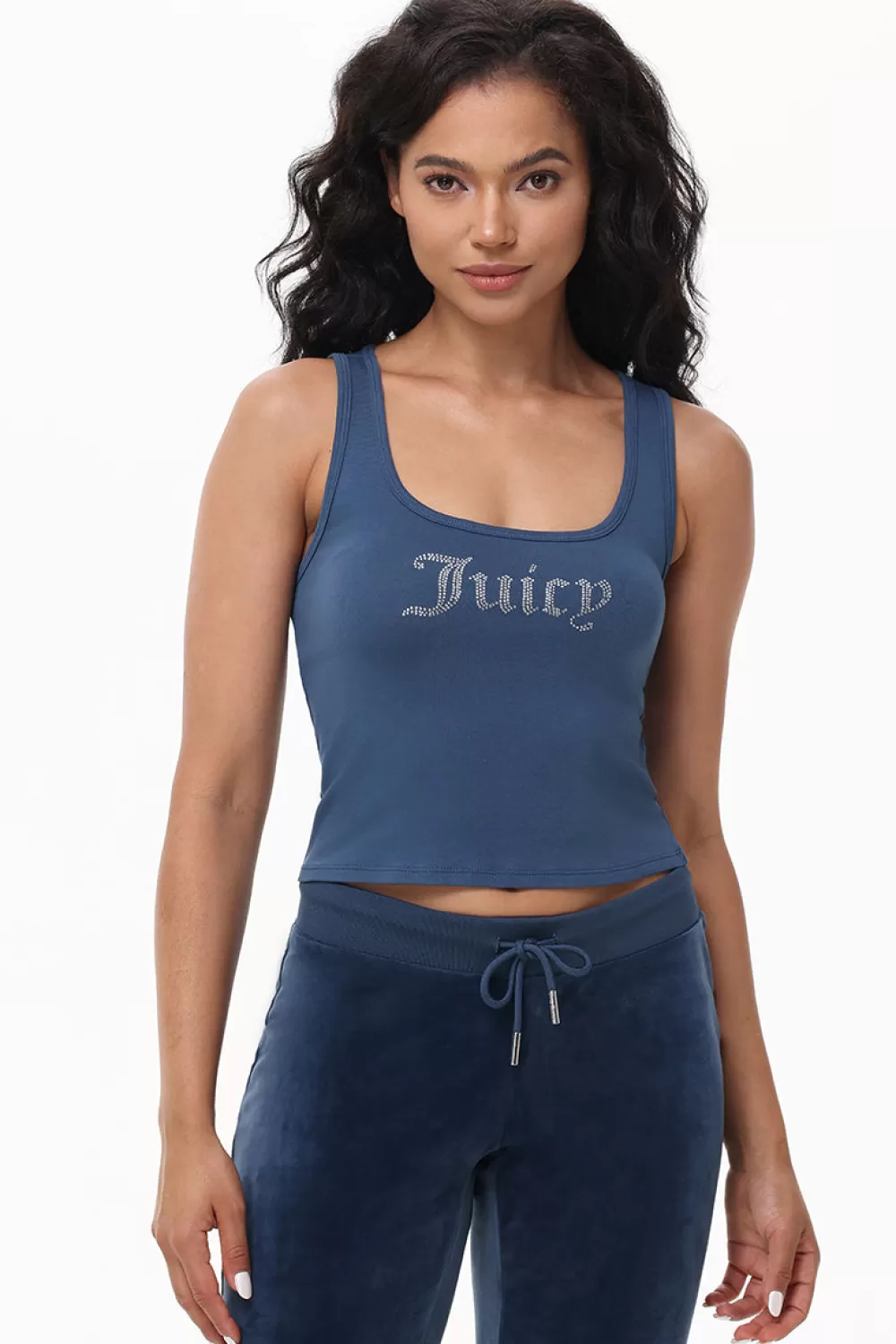 Tees & Tops-Juicy Couture Small Bling Tank Top MidnightSea