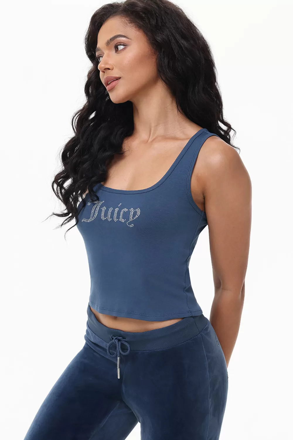 Tees & Tops-Juicy Couture Small Bling Tank Top MidnightSea