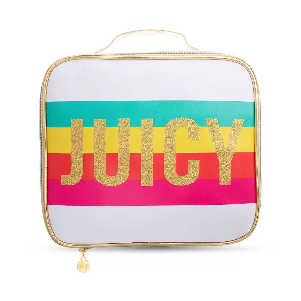 Makeup Bags-Juicy Couture Square Makeup Organizer RainbowStripe