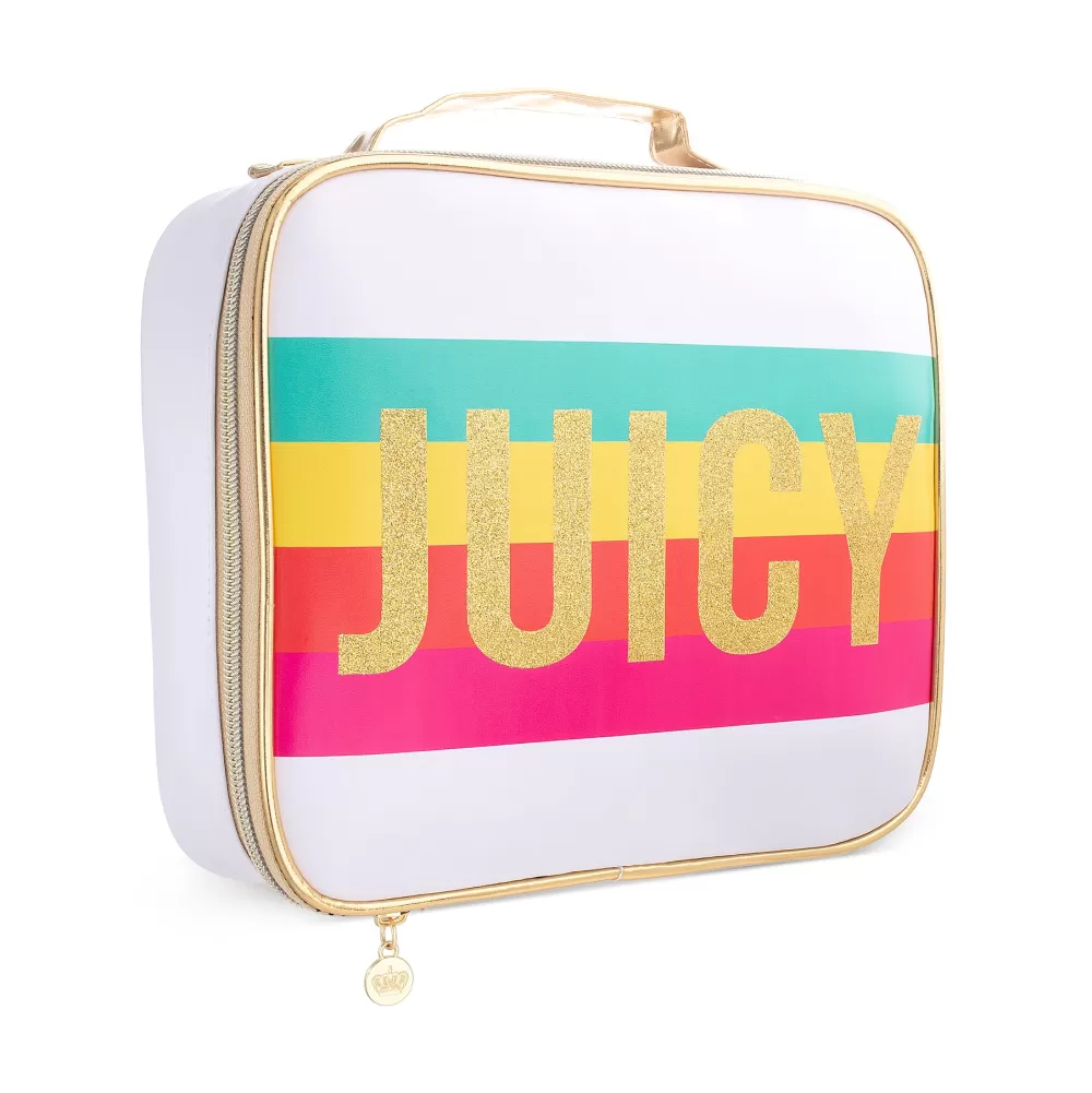 Makeup Bags-Juicy Couture Square Makeup Organizer RainbowStripe