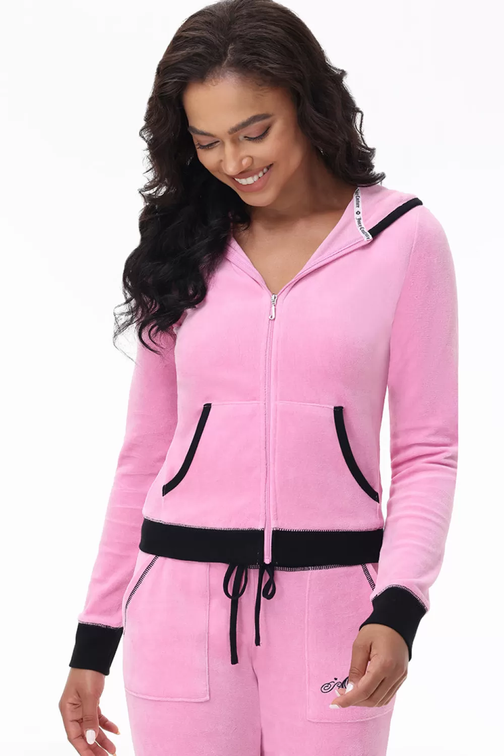 Track Tops | Track Tops-Juicy Couture Sweetheart Cotton Velour Hoodie Fanciful