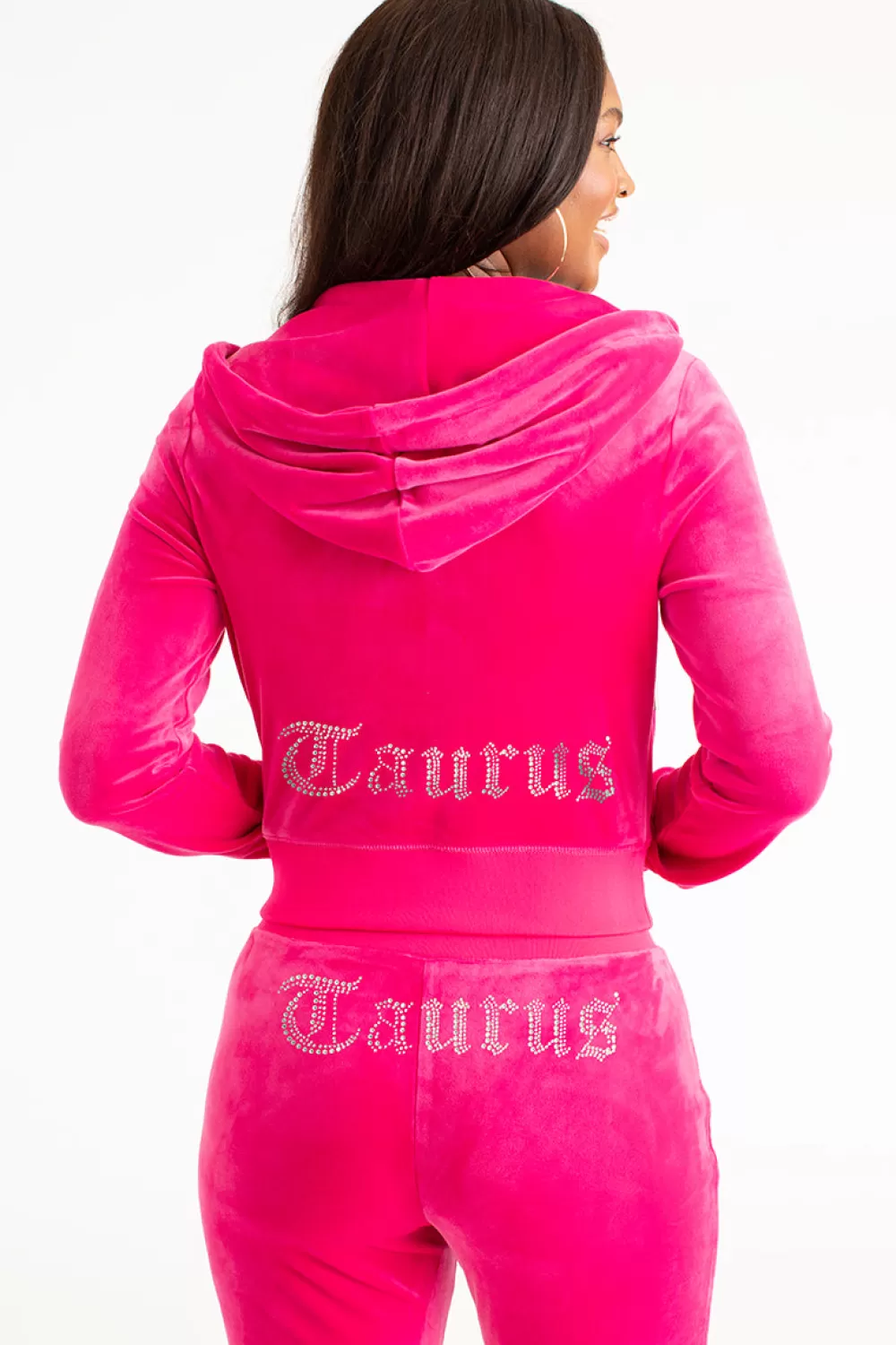 Track Tops | Track Tops-Juicy Couture Taurus Big Bling Velour Hoodie FreeLove/GoldBling