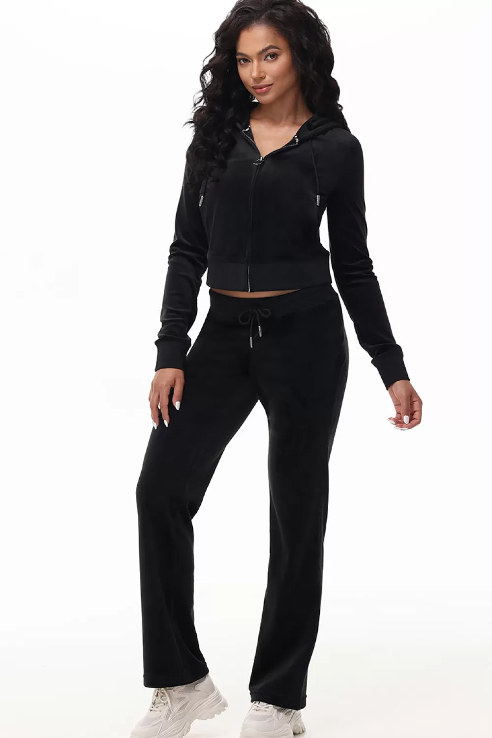 Hoodies & Jackets-Juicy Couture Technicolor Big Bling Velour Hoodie Liquorice/BlueBling