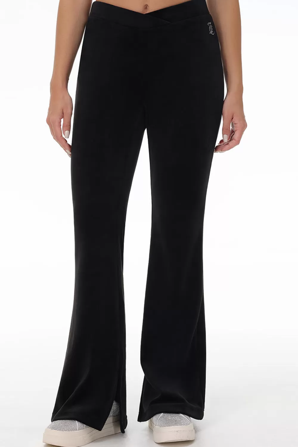 Track Bottoms | Track Pants-Juicy Couture Velour Flare Pant With Slit Liquorice