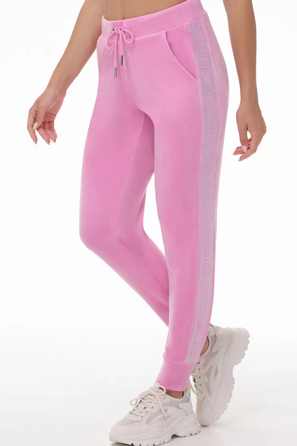 Joggers-Juicy Couture Velour Jogger With Side Bling Fanciful