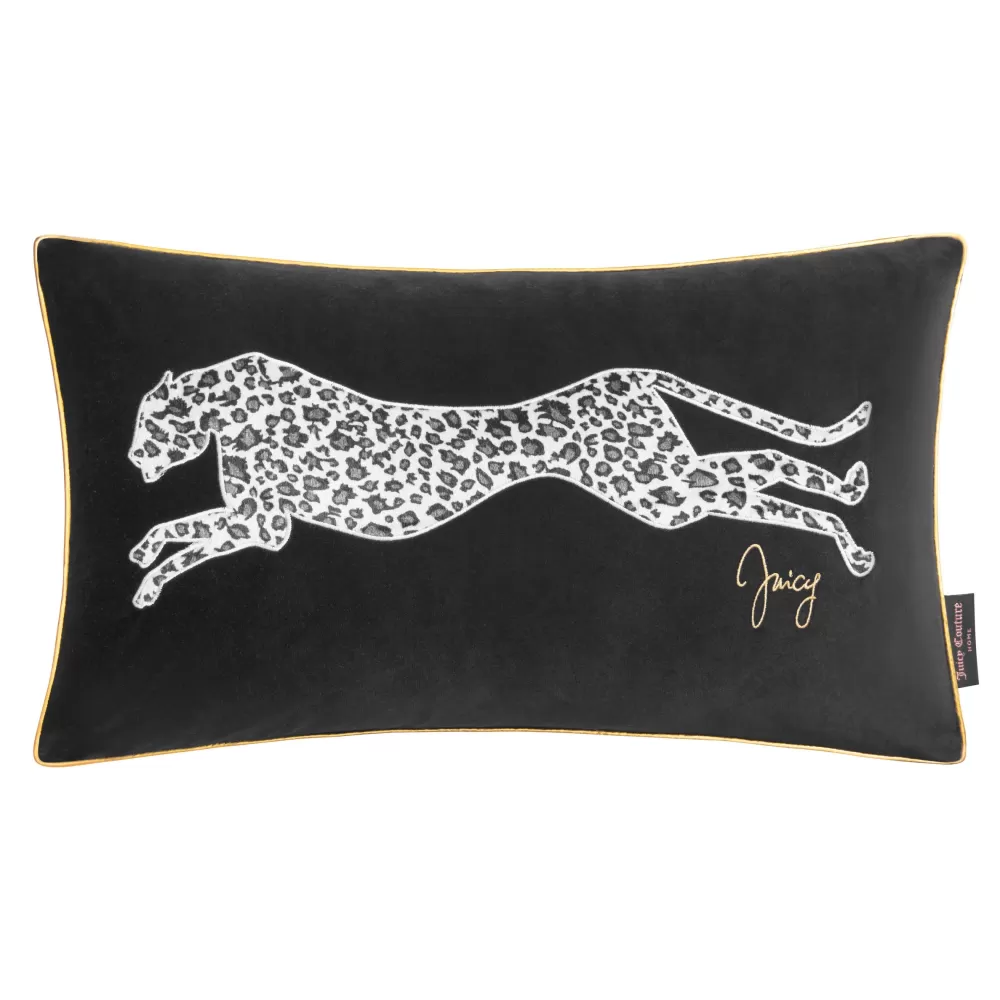 Comforter Sets-Juicy Couture Velvet Cheetah Pillow Black