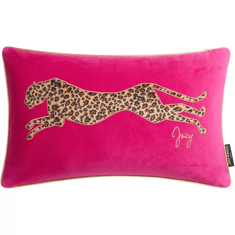 Comforter Sets-Juicy Couture Velvet Cheetah Pillow HotPink