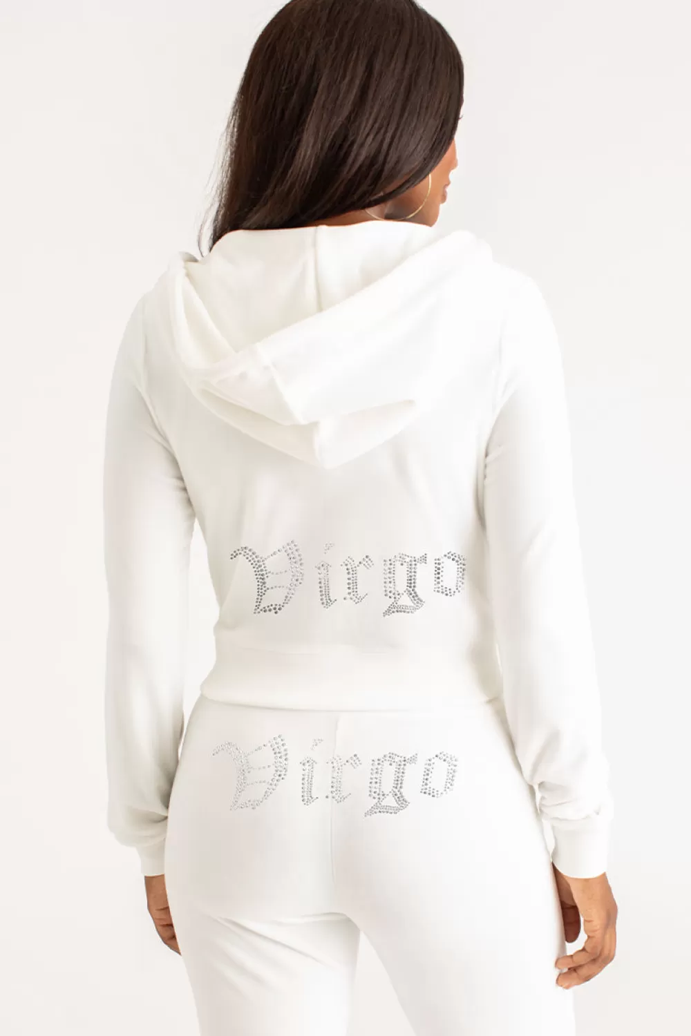 Hoodies & Jackets-Juicy Couture Virgo Big Bling Velour Hoodie Angel/GoldBling