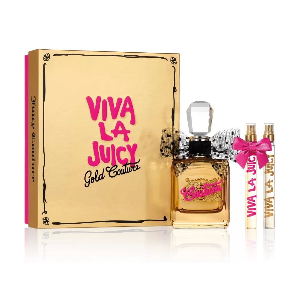 Gift Sets-Juicy Couture Viva La Juicy Gold Couture 3 Piece Gift Set