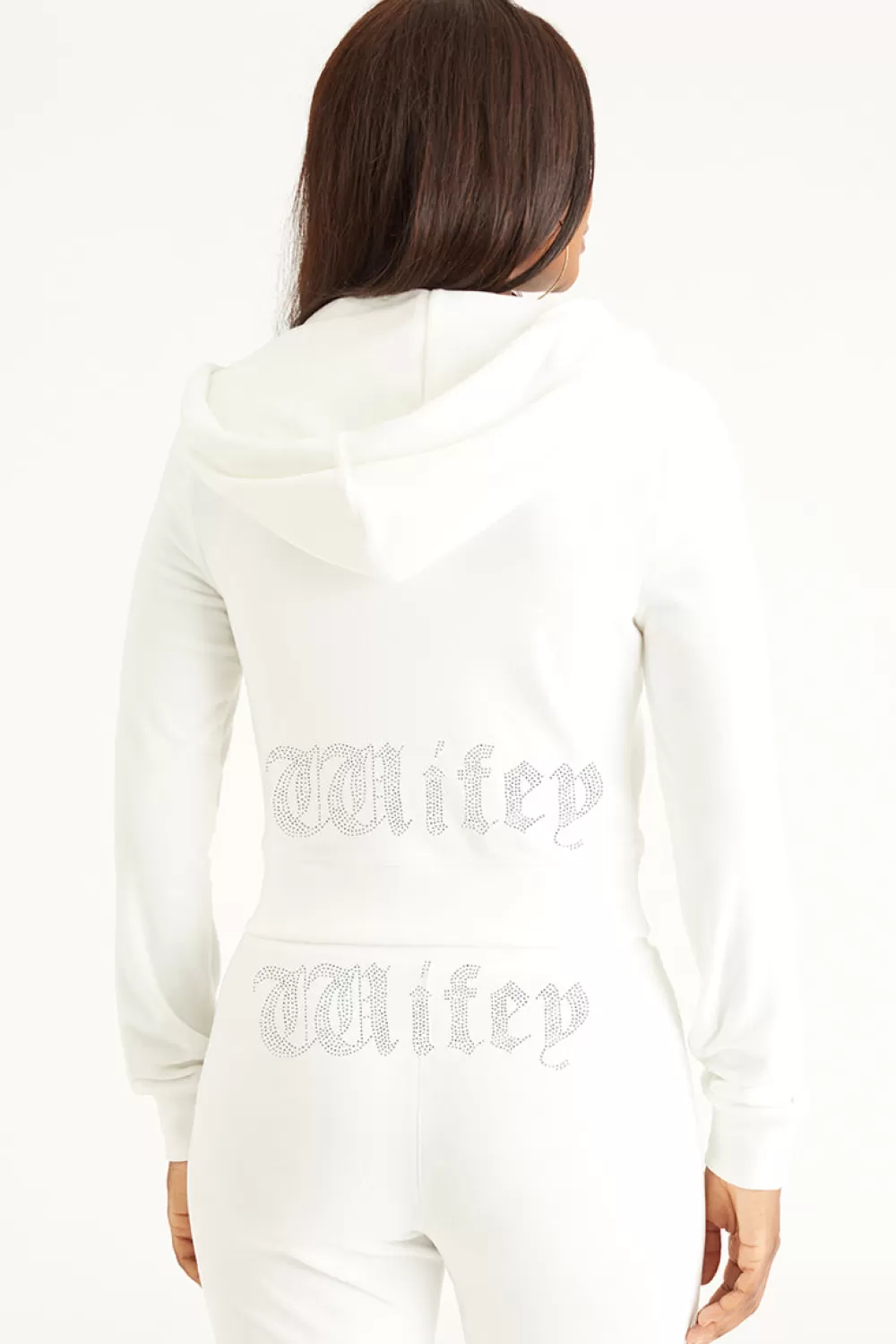 Track Tops | Track Tops-Juicy Couture Wifey Big Bling Velour Hoodie Angel/SilverBling