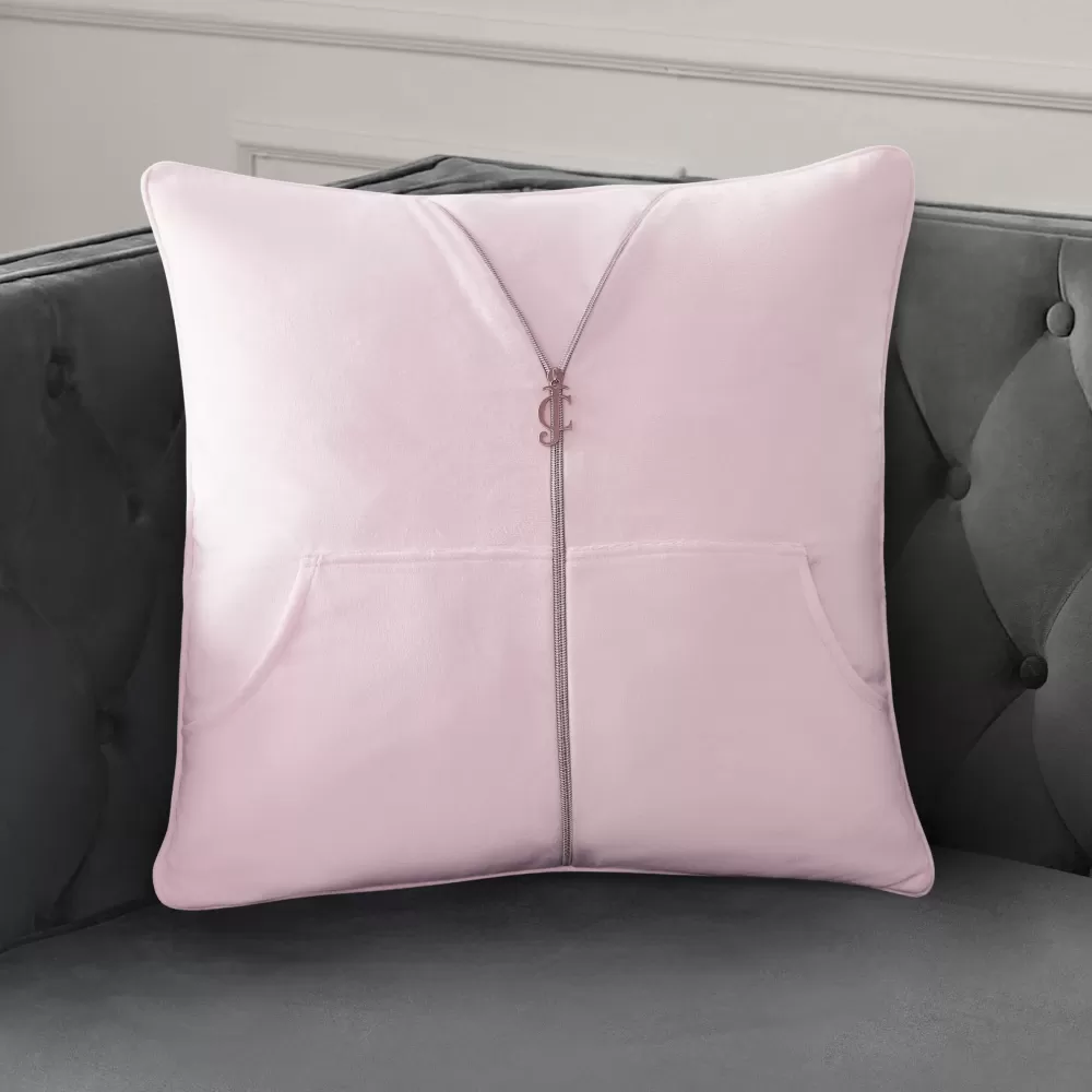 Throw Pillows-Juicy Couture Zippered Tracksuit Pillow PinkMarshmallow